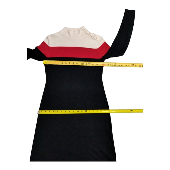 Talbots Colorblock Mock Neck Sz Petite P 4-6 Cashmere Blend Sweater Dress Long - Picture 8 of 16
